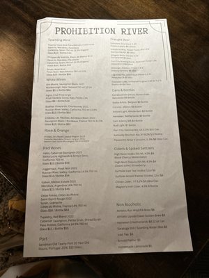 Menu photo 1 Prohibition River Nyack, NY Menu photo 1 Prohibition River Nyack, NY