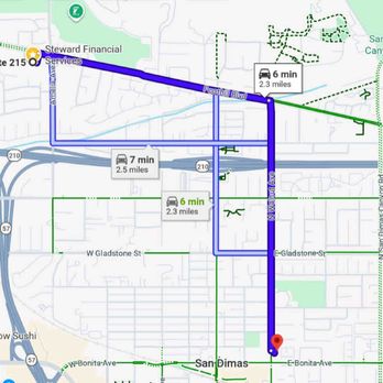 Steward Financial Services - Steward Financial Services  Map from former location to new location. 2.5 miles 7min  Feb 6,2026 - Accountants Near Me - Glendora, California
