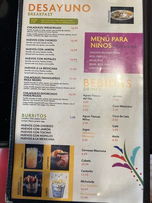 Menu photo 5 Culturas Hidalgo & Oaxaca Restaurant Salinas, CA
