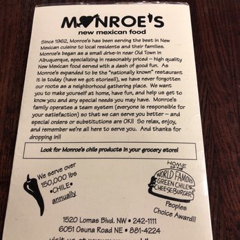 Monroe's Restaurant - New Mexican Cuisine Near Me - Albuquerque, New Mexico Monroe's Restaurant - New Mexican Cuisine Near Me - Albuquerque, New Mexico
