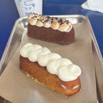 Mercado Sin Nombre - Twinkies with latte. Biscuit in the background. - Mexican Near Me - Austin, Texas