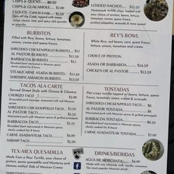 Rey’s Taqueria - The Rey's Taqueria menu