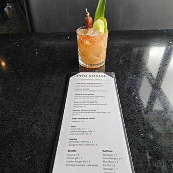 Pho Social - Alcoholic drink menu & Tamarind Margarita - Vietnamese Near Me - Denver, Colorado
