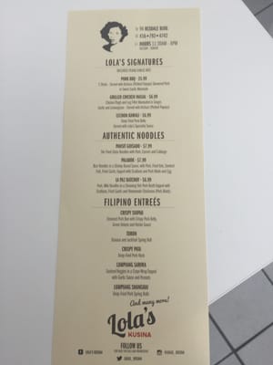 Menu photo 2 Lola's Kusina Etobicoke, ON