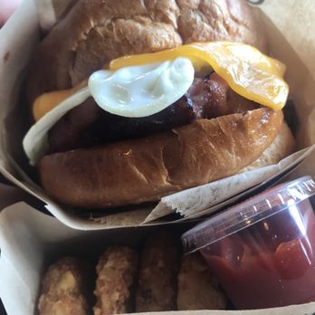 Eggslut - Bacon, Egg & Cheese, truffle hash brown - Breakfast & Brunch Near Me - Los Angeles, California