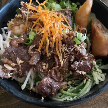 Anh Restaurant & Bar - (Surf & turf) noodle bowl (BUN THIT NUONG CHA GIO) - Vietnamese Near Me - Richmond, California Anh Restaurant & Bar - (Surf & turf) noodle bowl (BUN THIT NUONG CHA GIO) - Vietnamese Near Me - Richmond, California