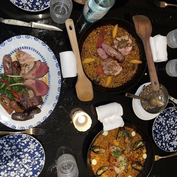 Del Mar - Three paellas and the meat tray - Spanish Near Me - Washington, DC, District of Columbia