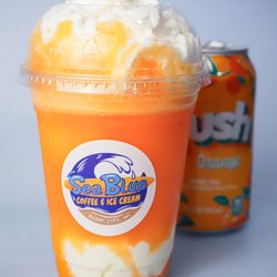 Sea Blue Coffee And Ice Cream - Orange Crush Ice Cream Float
