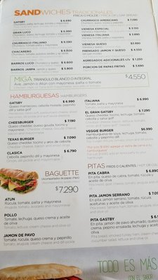Menu photo 2 Gatsby Provincia de Santiago, RM