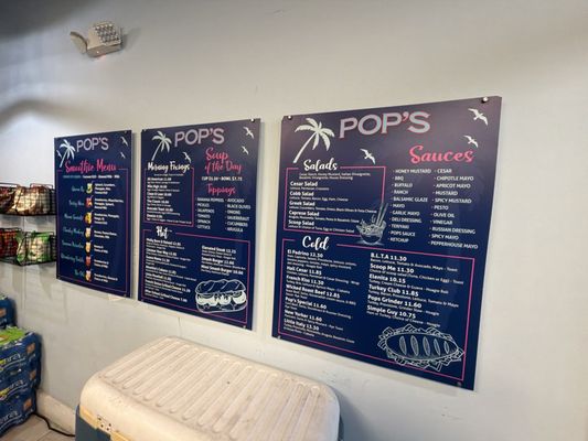 Menu photo 1 Pops Subs Miami, FL