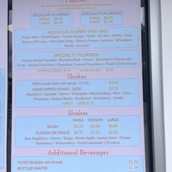 Tippy Cow Ice Cream - Menu