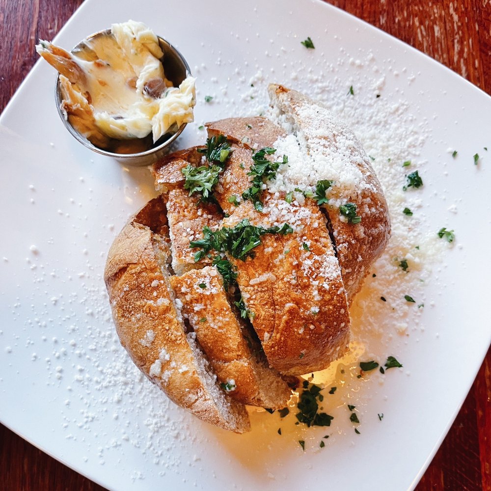 Ports Cafe - Sourdough app w/ garlic butter - New American Near Me - Geneva, New York Ports Cafe - Sourdough app w/ garlic butter - New American Near Me - Geneva, New York