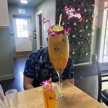 Mimosas Brunch & Bubbles - Regular Mango Mimosa and Super POG Mimosa for comparison. - Breakfast & Brunch Near Me - Campbell, California Mimosas Brunch & Bubbles - Regular Mango Mimosa and Super POG Mimosa for comparison. - Breakfast & Brunch Near Me - Campbell, California