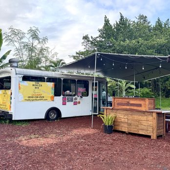 The Burger Bus - The Burger Bus and covered seating. - Burgers Near Me - Keaau, Hawaii The Burger Bus - The Burger Bus and covered seating. - Burgers Near Me - Keaau, Hawaii