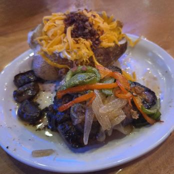 Texas Roadhouse - 6 oz smothered steak & fully loaded baked potato - Barbeque Near Me - East Greenwich, Rhode Island Texas Roadhouse - 6 oz smothered steak & fully loaded baked potato - Barbeque Near Me - East Greenwich, Rhode Island