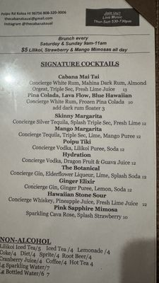 Menu photo 8 The Cabana Bar & Grill Koloa, HI