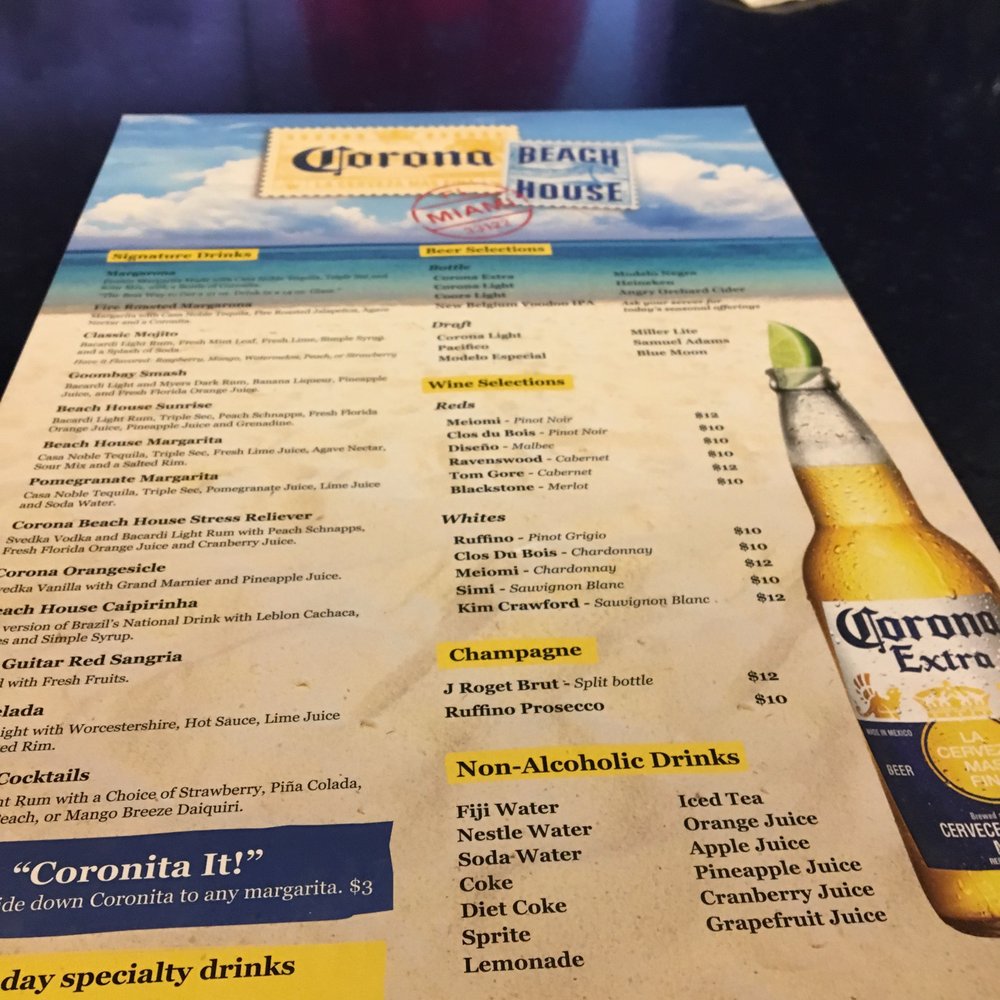 Corona Beach House - Menu - American Near Me - Miami, Florida Corona Beach House - Menu - American Near Me - Miami, Florida