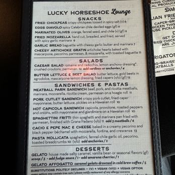 Lucky Horseshoe Lounge - menu - Lounges Near Me - Portland, Oregon