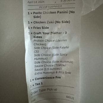 Jasmin & Olivz Mediterranean - The receipt - Lebanese Near Me - Cary, North Carolina Jasmin & Olivz Mediterranean - The receipt - Lebanese Near Me - Cary, North Carolina