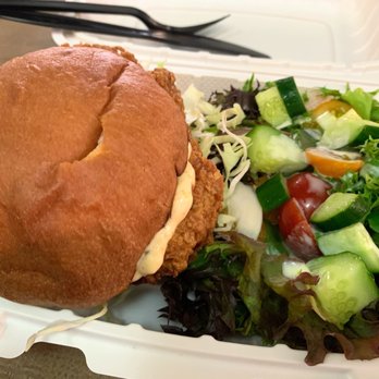 Artizen - Nanban Chicken Sandwich with Salad - Cafes Near Me - Honolulu, Hawaii Artizen - Nanban Chicken Sandwich with Salad - Cafes Near Me - Honolulu, Hawaii