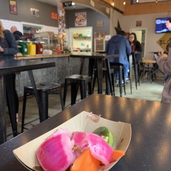 Acme Burger - Atmosphere and pickled veggies - Burgers Near Me - Cotati, California Acme Burger - Atmosphere and pickled veggies - Burgers Near Me - Cotati, California