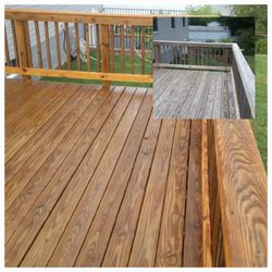 Jerrys Painting & Powerwashing - Before and after pressure wash and deck seal
