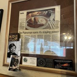 Plainsman Restaurant - Framed article.