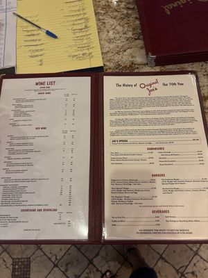 Menu photo 1 Original Joe's San Jose, CA Menu photo 1 Original Joe's San Jose, CA
