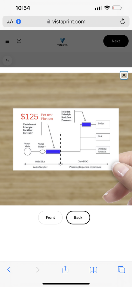 Slide of Harding Backflow Testing