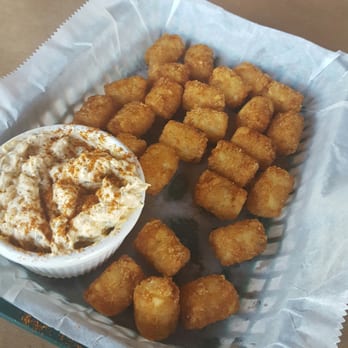 Cantler's Riverside - Tater tots w/crab dip. Soooo good. - Seafood Near Me - Annapolis, Maryland Cantler's Riverside - Tater tots w/crab dip. Soooo good. - Seafood Near Me - Annapolis, Maryland