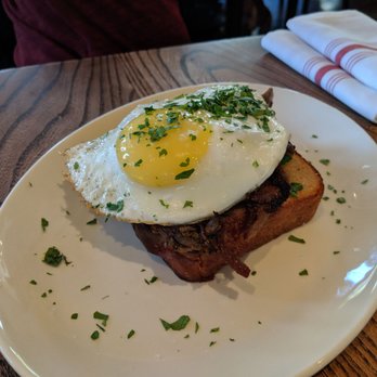 Nopa - Fried Farm Egg (red wine braised beef tongue, mushrooms, sweet onions, gremolata, and pan de mie) - New American Near Me - San Francisco, California