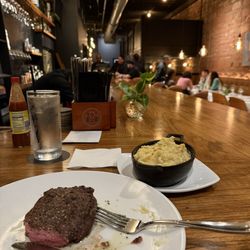 Juliette Oyster Bar & Steakhouse - Sirloin and yukon mash, bar area