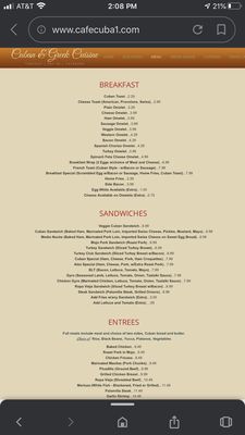 Menu photo 1 El Cuba Cafe Valrico, FL Menu photo 1 El Cuba Cafe Valrico, FL