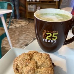 Pineapple ginger scone and matcha latter
