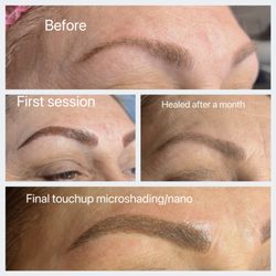 Nina Beauty & Brows Studio - Micro shading and nano , I  tried to match with her hair color and was able to give her a natural looks.