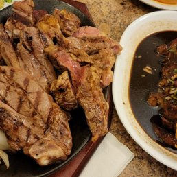 Ribeye steak and onion rings medium well YUMM! Ribeye steak and onion rings medium well YUMM!
