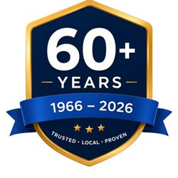 Connecting Point Computer Centers - Showing our business has been in business for 60 years this year badge