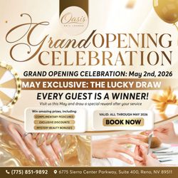 Oasis Nail Lounge - Opening week is already filling up! Book your appointment now to ensure your chance to win.