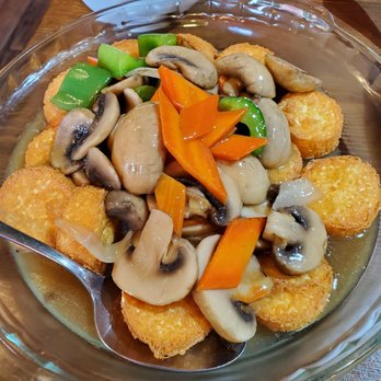 Furi Chinese Restaurant - Egg tofu with mushrooms - Cantonese Near Me - Edmonds, Washington Furi Chinese Restaurant - Egg tofu with mushrooms - Cantonese Near Me - Edmonds, Washington