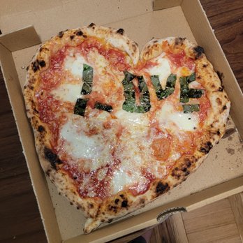 Motorino Pizza - The Don Dom pizza , they made it heart shaped and wrote sweat nothing's :) - Pizza Near Me - Village, New York