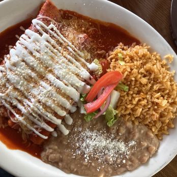 La Morenita - Enchiladas Roja with Chicken. "Tinga De Pollo" - Mexican Near Me - Hemet, California La Morenita - Enchiladas Roja with Chicken. "Tinga De Pollo" - Mexican Near Me - Hemet, California