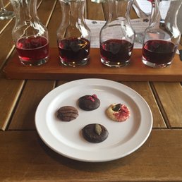 Chocolate and wine flight
