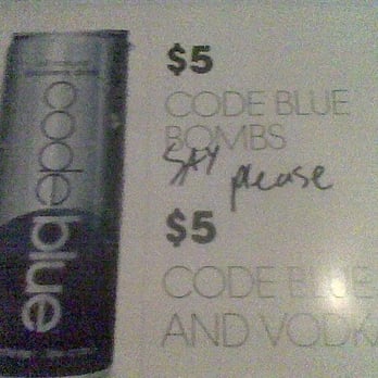 Off The Wagon - Sign for Code Blue Drinks - Sports Bars Near Me - New York, New York