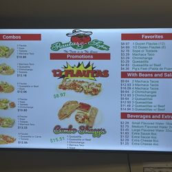 Flautas y Sopes - Menu