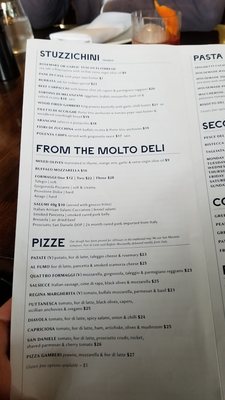 Menu photo 2 Molto Italian Kingston, ACT Menu photo 2 Molto Italian Kingston, ACT