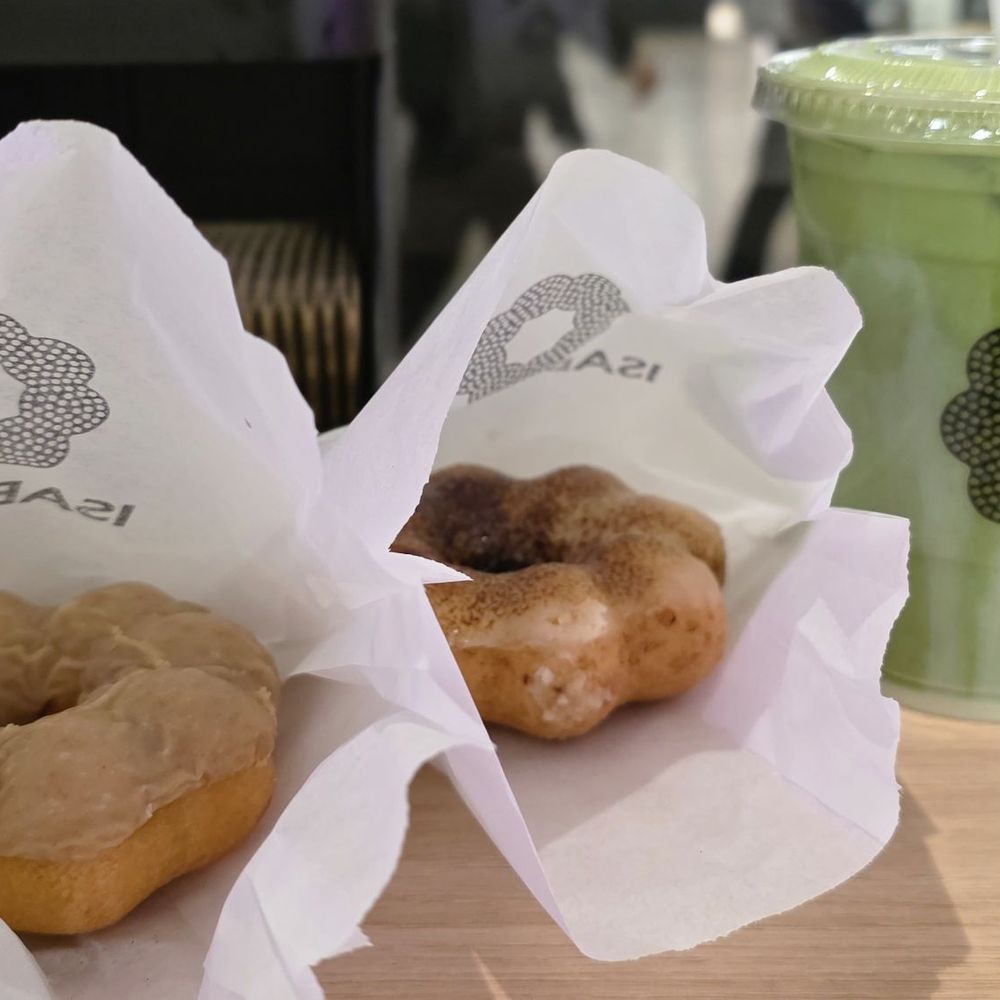 Isabella's - 2 mochi donuts + Vietnamese matcha - Donuts Near Me - Toronto, Ontario Isabella's - 2 mochi donuts + Vietnamese matcha - Donuts Near Me - Toronto, Ontario