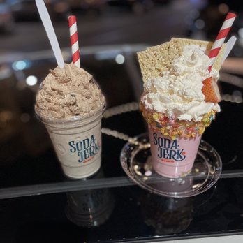 Soda Jerk - Oreo shake (left) and Cereal Killer shake (right) - Ice Cream & Frozen Yogurt Near Me - Phoenix, Arizona Soda Jerk - Oreo shake (left) and Cereal Killer shake (right) - Ice Cream & Frozen Yogurt Near Me - Phoenix, Arizona