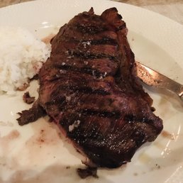 "Veal with potato purée" == old milk cow with porridge rice.