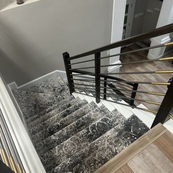 PK Floors Plus - Pattern carpet, metal Handrail - Flooring Near Me - Rockwall, Texas