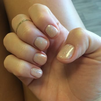 Nail Spa - Nude with sparkle gel nails by Julie - Nail Salons Near Me - Agoura Hills, California